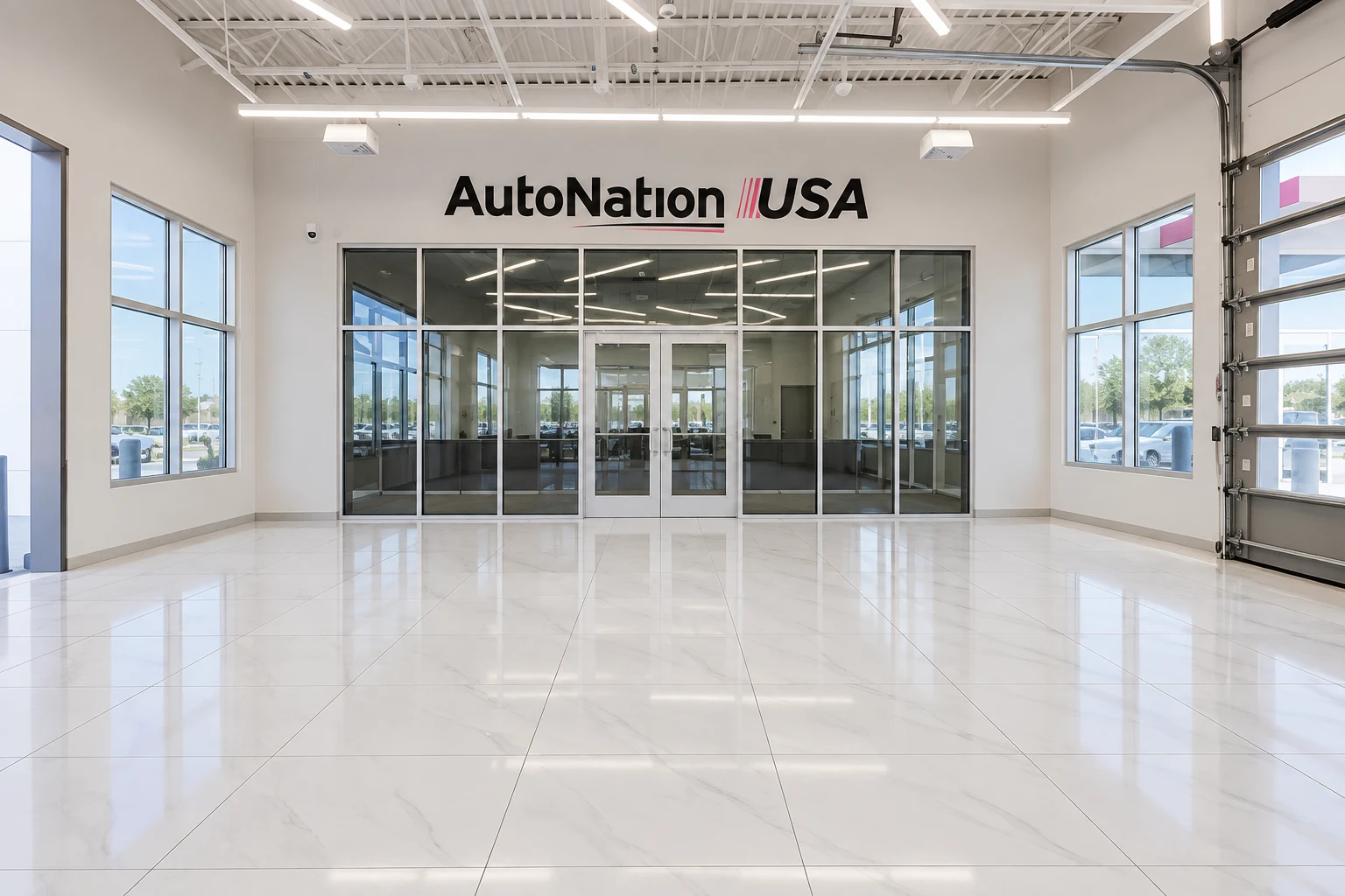 AutoNation proposed Marimol Silk tile application: A Practical Handover: AutoNation USA Delivery Bay