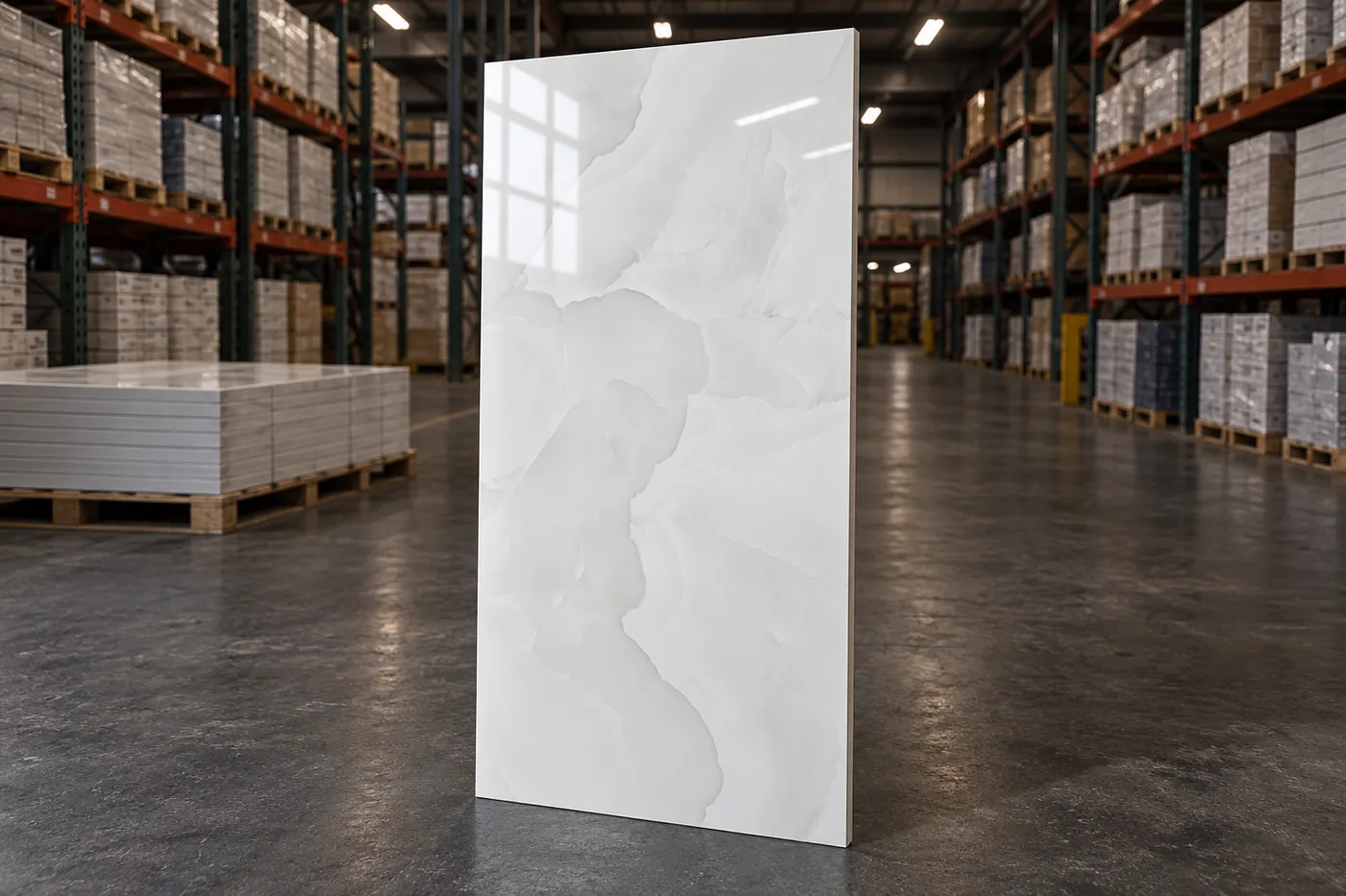 Bianco Lusso 24x48 polished porcelain tile
